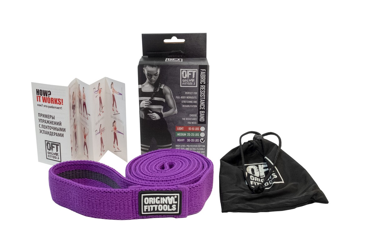 Эспандер ленточный тканевый сопротивление 30-35 LBS Original Fit.Tools FT-FRB-HEAVY