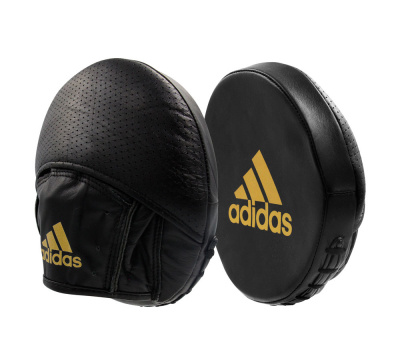 Лапы Speed Disk Punching Mitt Leather черно-золотые Adidas adiSDP01