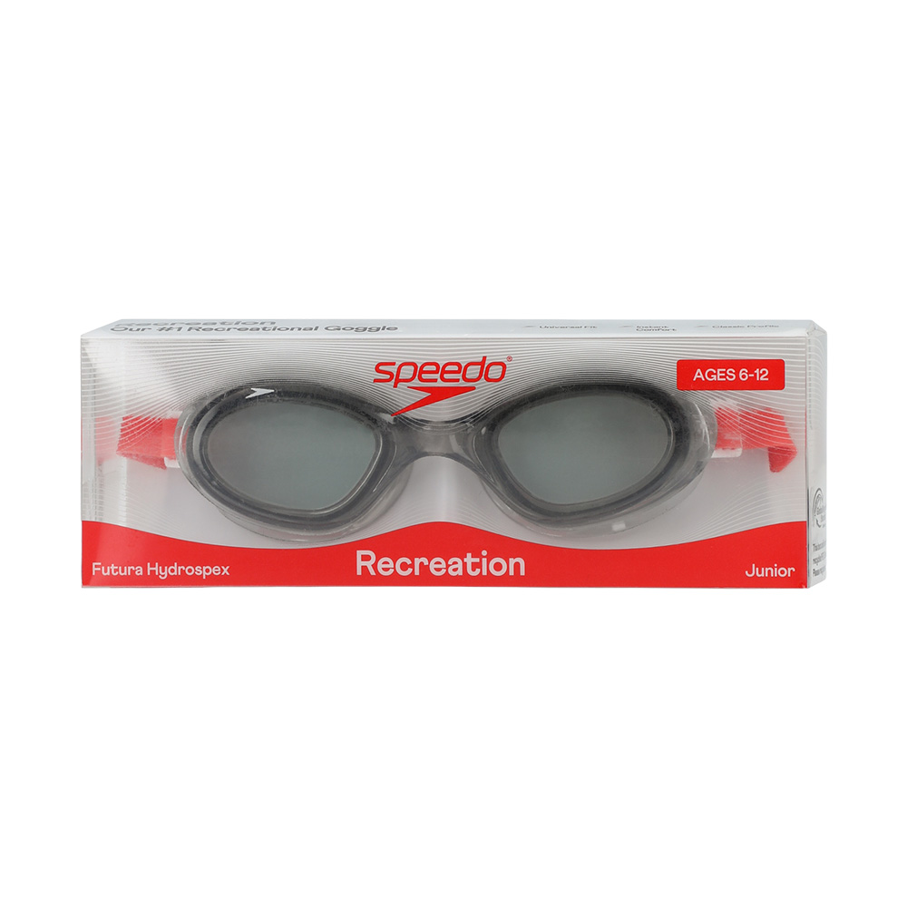 Очки для плавания, детские Speedo Futura Hydro Jr 8-E000037004-C16LO Цвет очков\линз Черный\Дымчатый