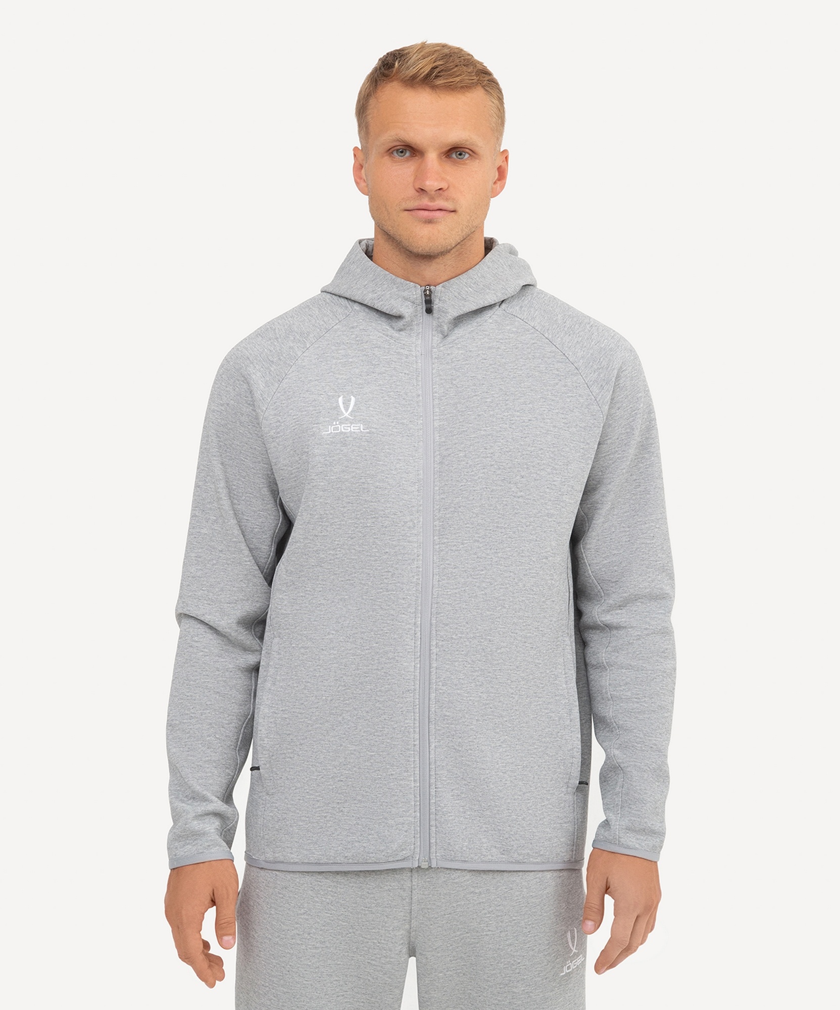 Худи на молнии Jogel ESSENTIAL Athlete Hooded FZ Jacket, серый