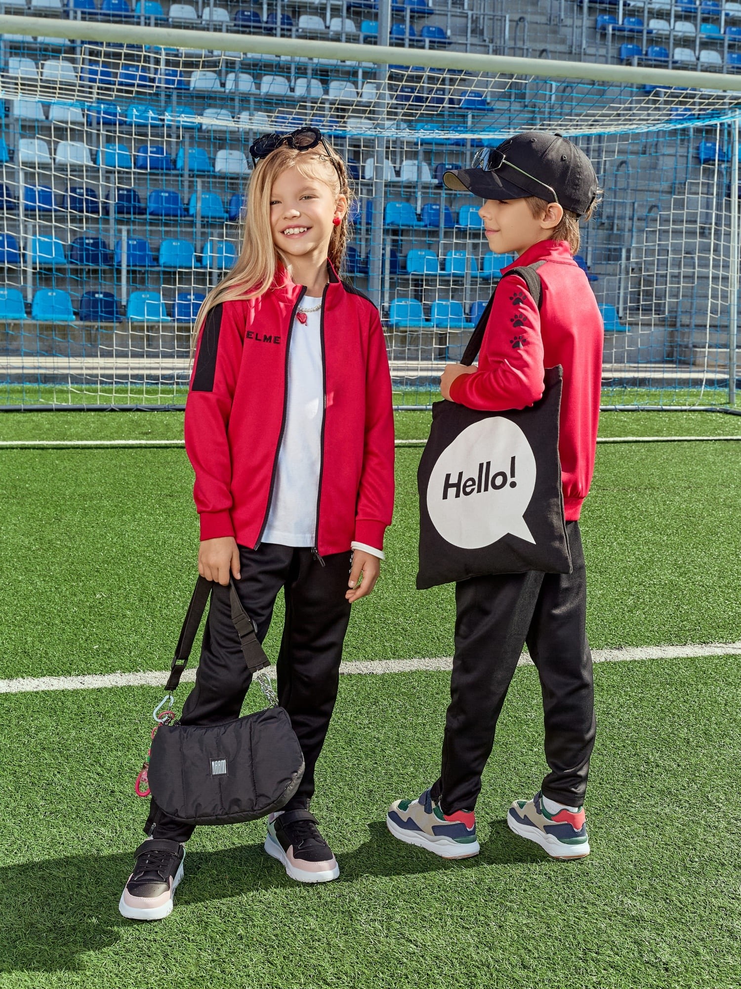 Детский спортивный костюм Kelme Tracksuit 3773200-611 Red\Black