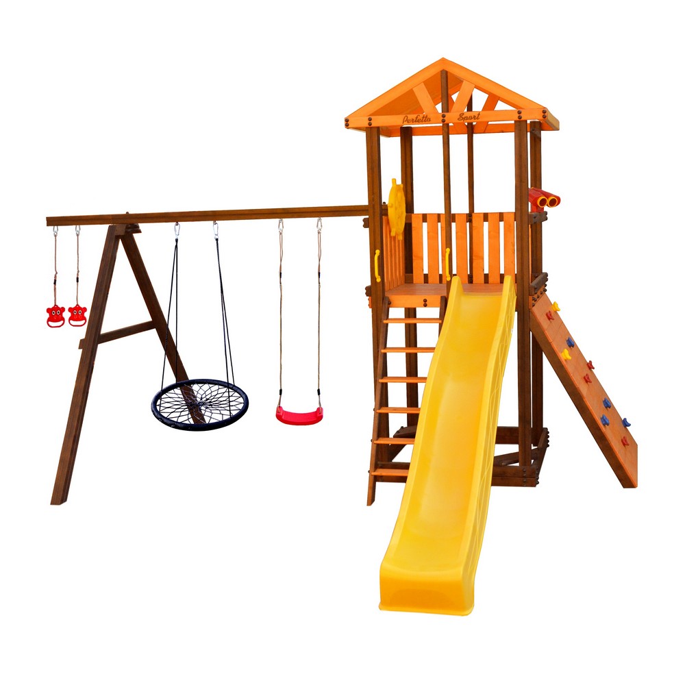 Игровой комплекс Perfetto Sport Pitigliano-5 + качели Паутина