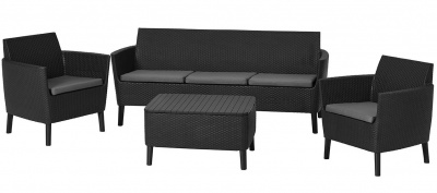 Комплект Салемо, графит трипл сет (Salemo 3 seater set)