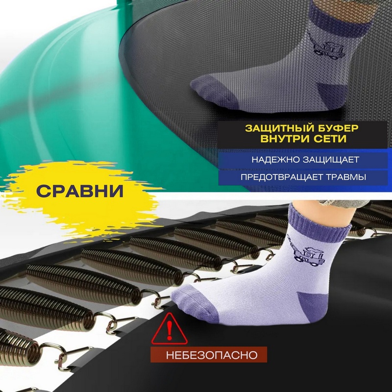 Батут с защитной сеткой Perfetto Sport Premium Strong 14" d430см 2500000067501 зелёный