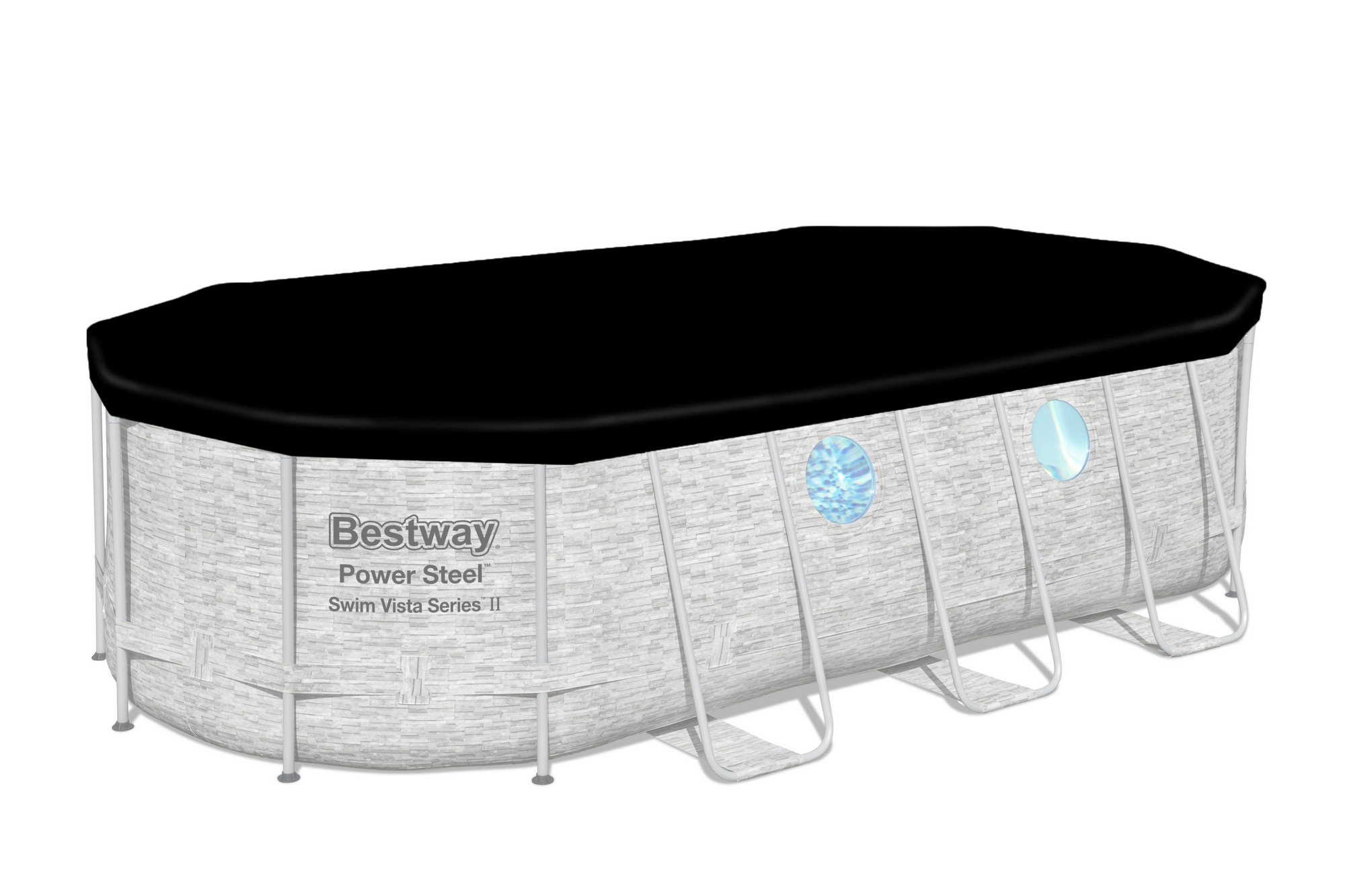 Каркасный бассейн Bestway Power Steel Swim Vista Series 56716, 549х274х122 см (камень) 56716