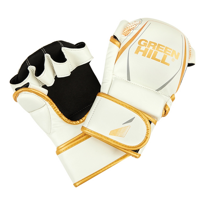 Гибридные перчатки для MMA Green Hill MMI-603GH бело-золотой