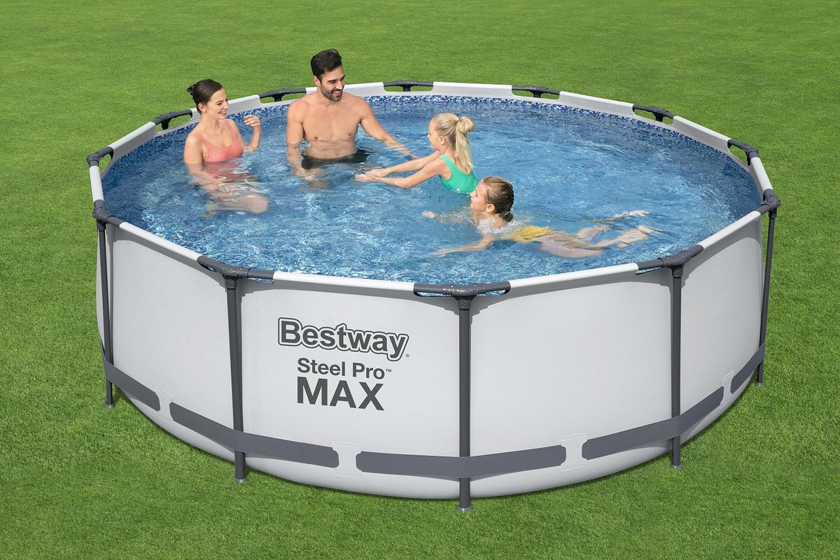 Каркасный бассейн круглый 366х100см+фильтр-насос Bestway Steel Pro Мах 56260