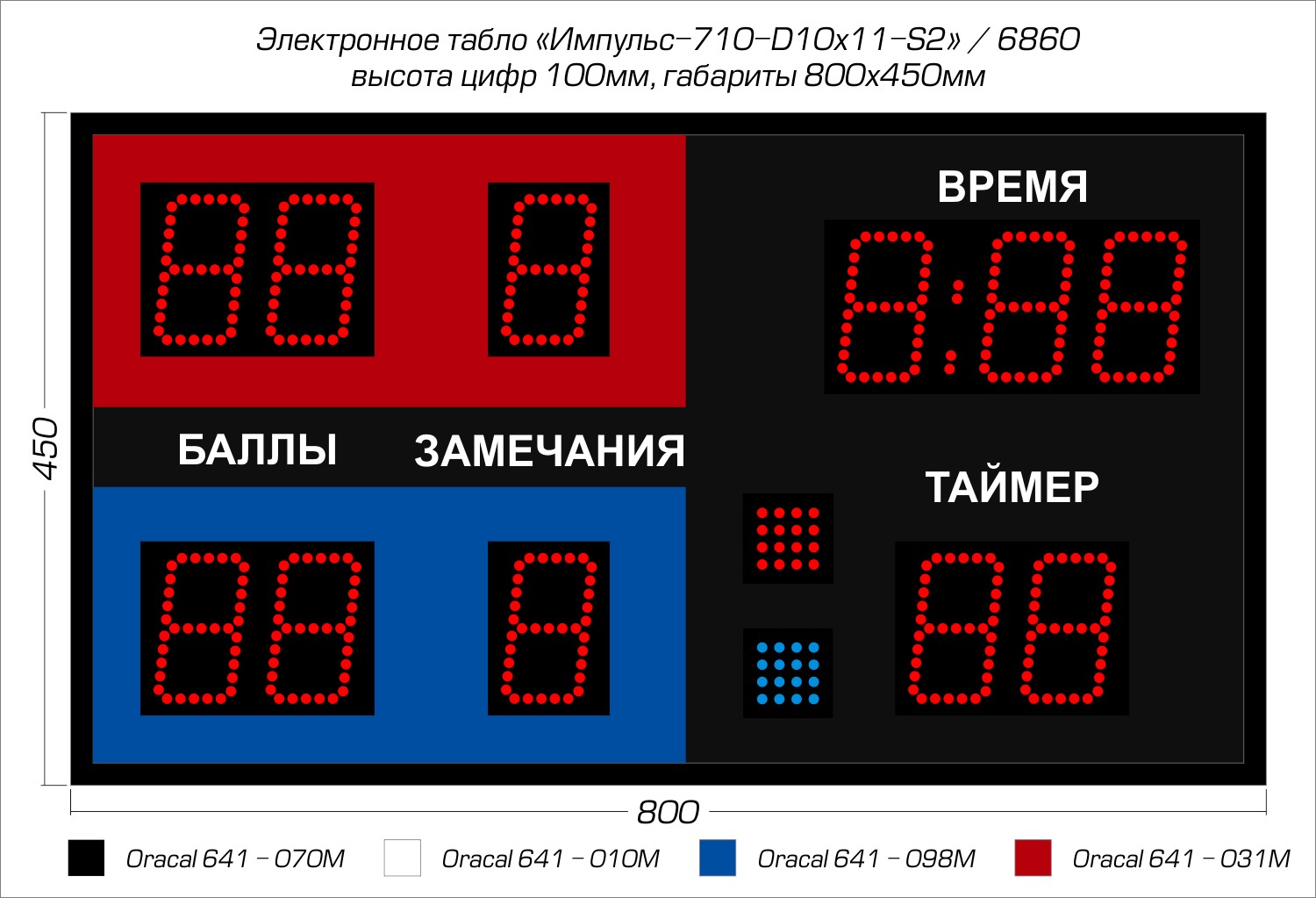 Табло для самбо Импульс 710-D10x11-S2