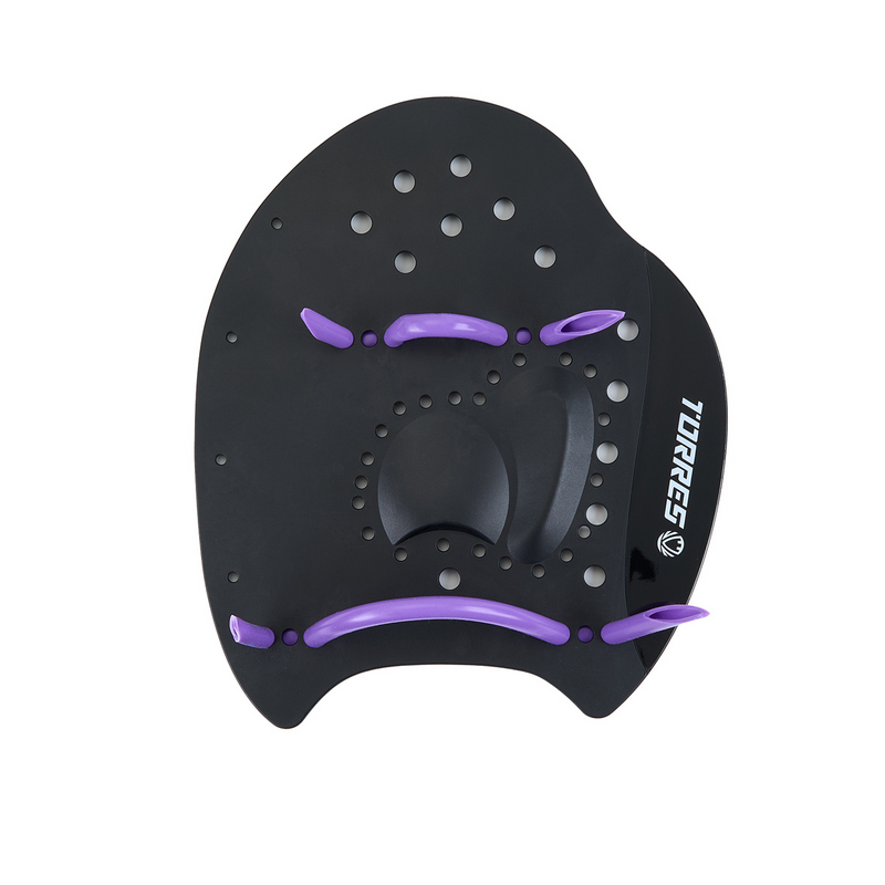 Лопатки для плавания Torres SWP112403BL, р.L, черно-фиолетовый