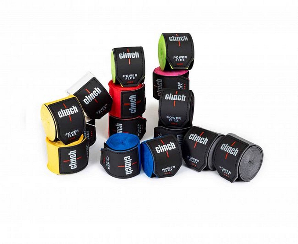 Бинты боксерские 350см Clinch Boxing Hand Wrap Power Flex C239 серый