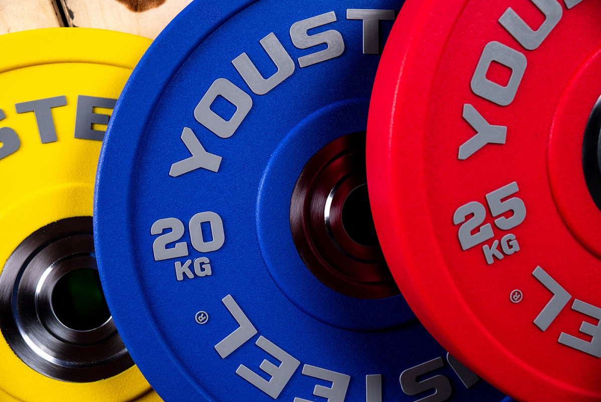 Диск PU 5кг YouSteel бампированный, полиуретановый, черный