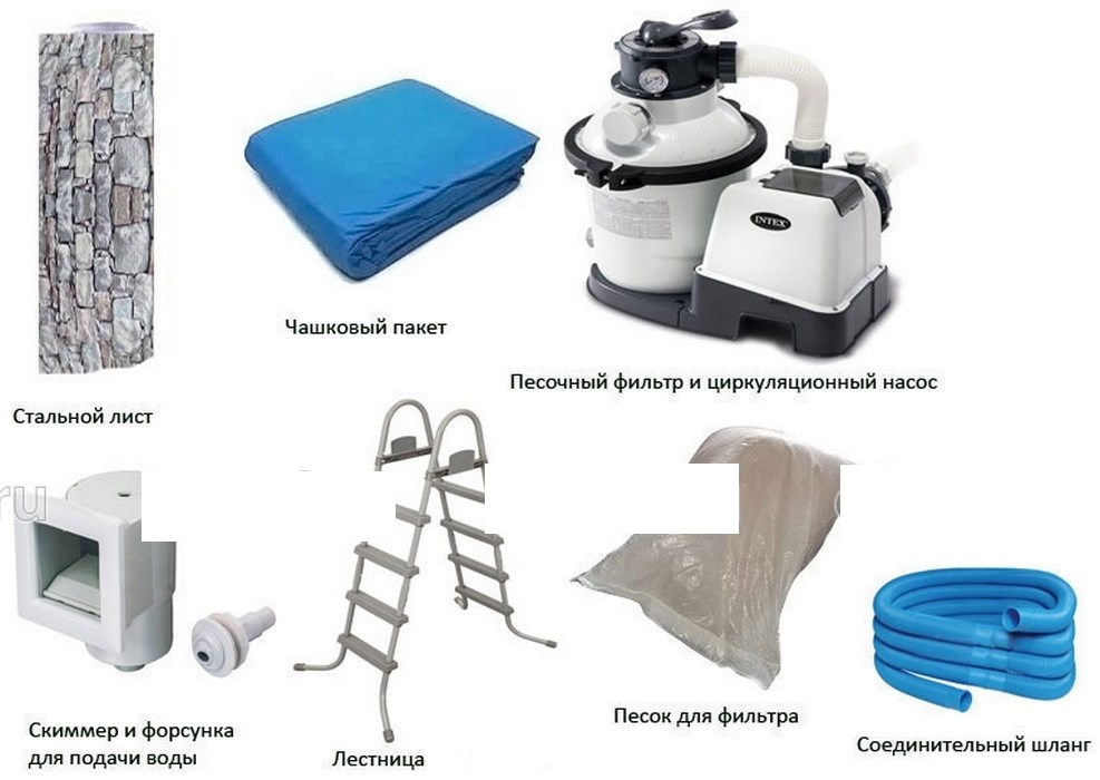 Морозоустойчивый бассейн Azuro Stone круглый 3,6х1,2 м Basic