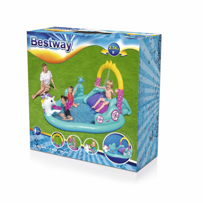 Игровой центр-бассейн с шариками и игрушками Bestway 274х198х137см 53097