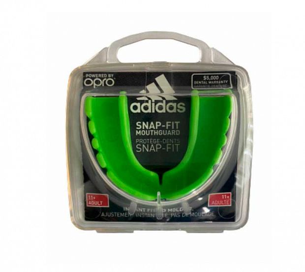 Капа одночелюстная Adidas Opro Snap-Fit Mouthguard зеленая adiBP30