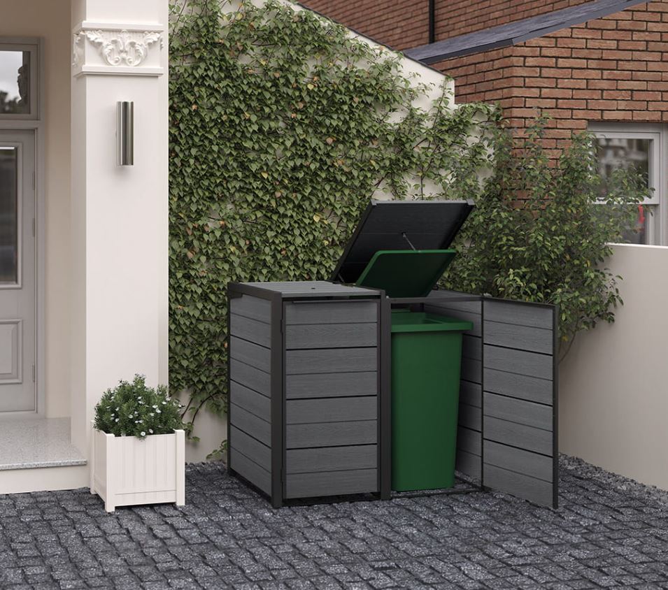 Шкаф для мусорных баков (Hide Away Bin Storage 240 L Grey)