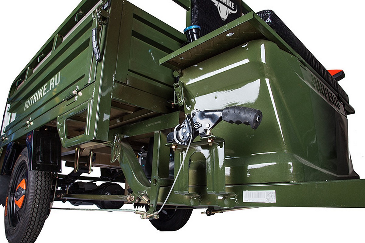 Грузовой электрический трицикл RuTrike Гибрид 1500 60V1000W зеленый