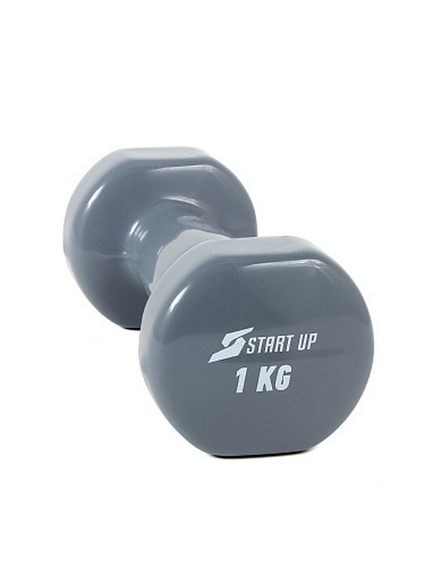 Гантель виниловая 1 кг Start Up HD1200 серый