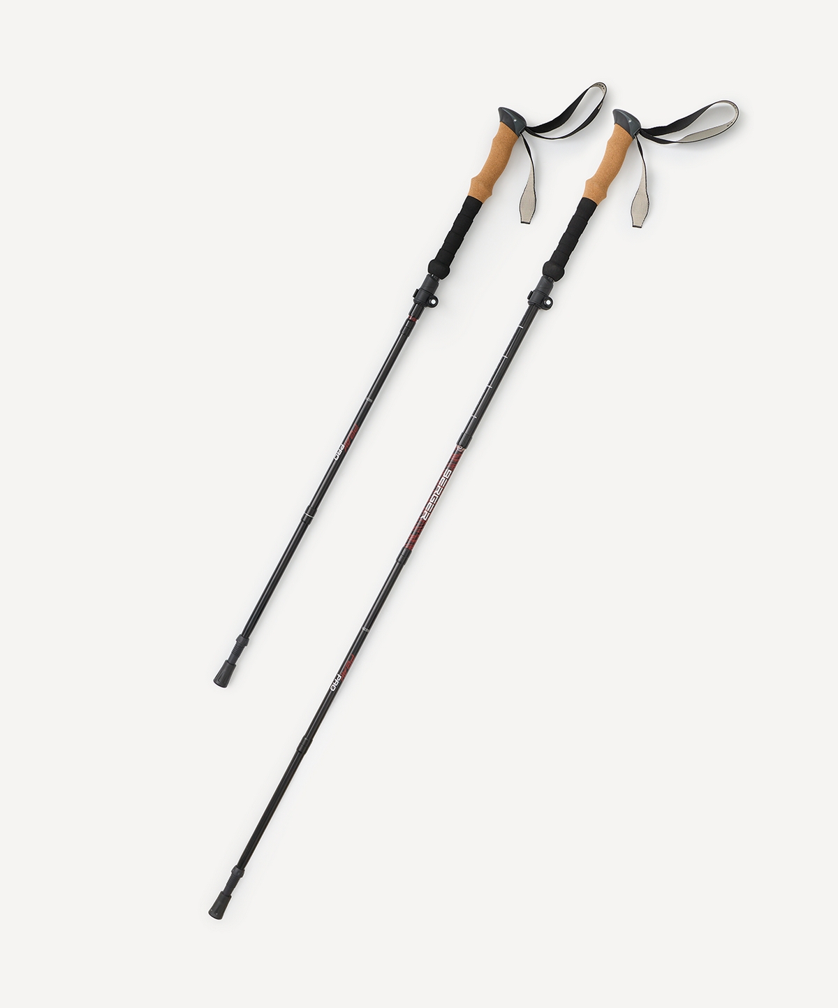 Треккинговые палки, 120-135 см, 5-секционные Berger Hiking Peak Pro, черный\красный