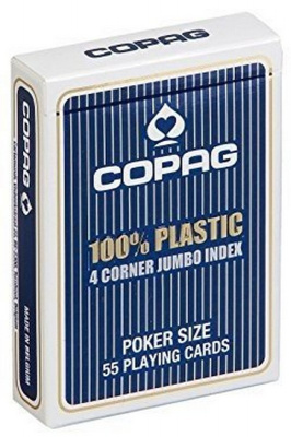 Карты Copag 4 Corner (red, Blue) синяя рубашка CPG-15-blue