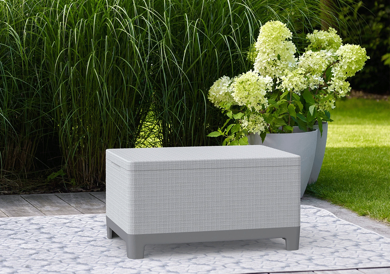 Комплект мебели Сканди Форма (Scandi Forma set with 3 seater sofa and storage box jute table Ash grey & Storm Grey) св.серый