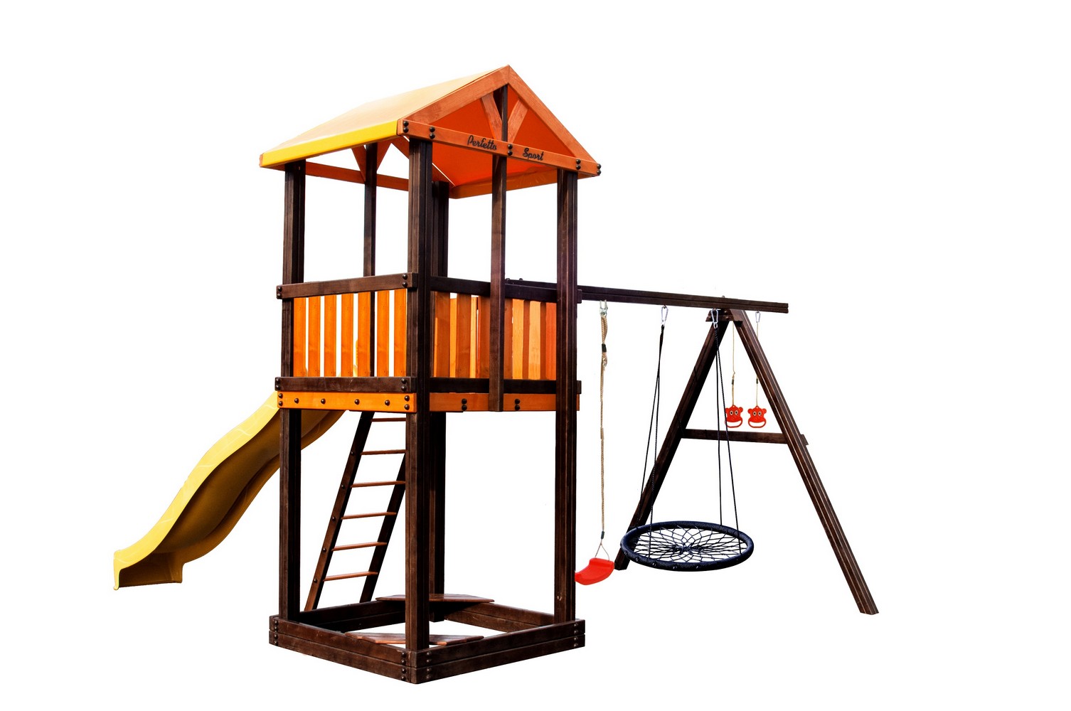 Игровой комплекс Perfetto Sport Pitigliano-3 + качели Паутина