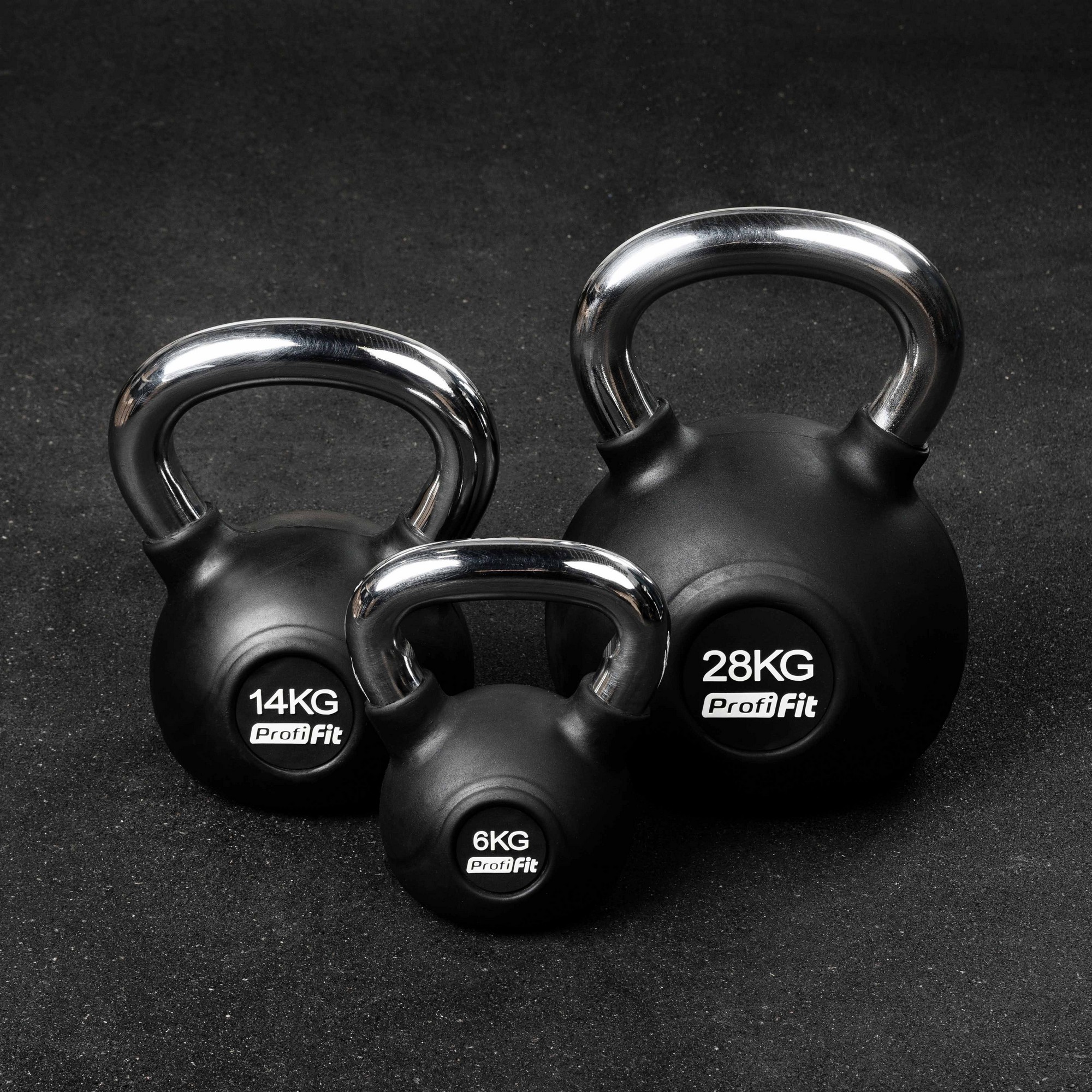 Гиря обрезиненная с хромированной ручкой 18кг Profi-fit