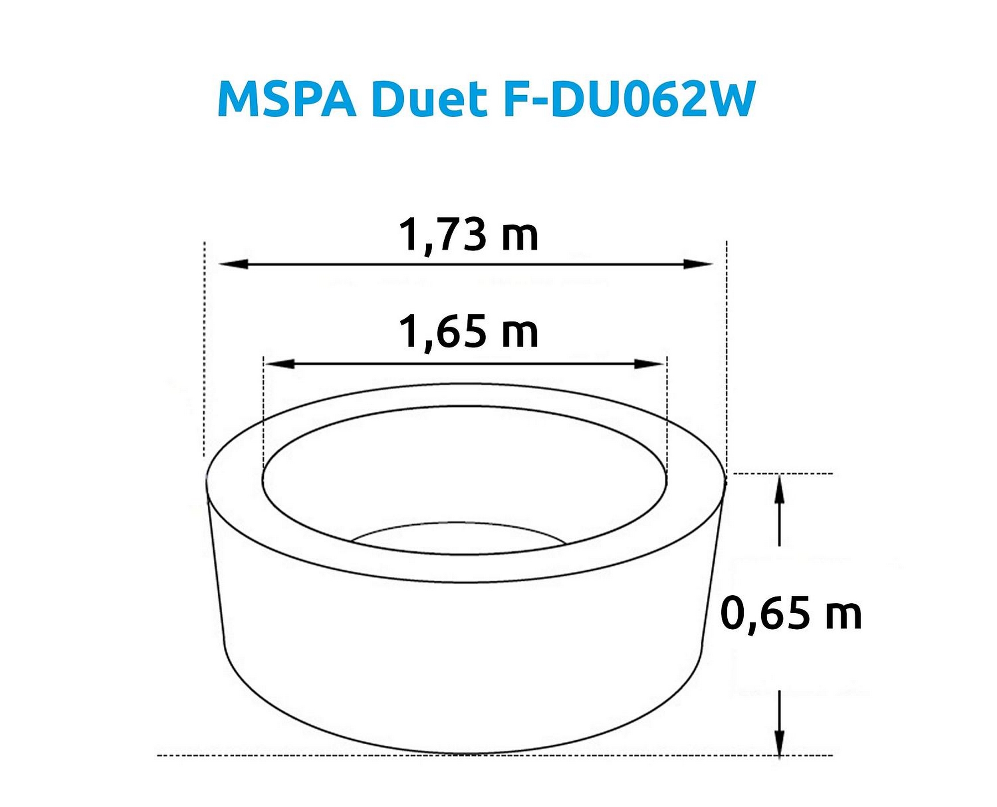 СПА-бассейн 173х65см, 930л, круглый, аэромассаж MSpa Duet F-DU062W