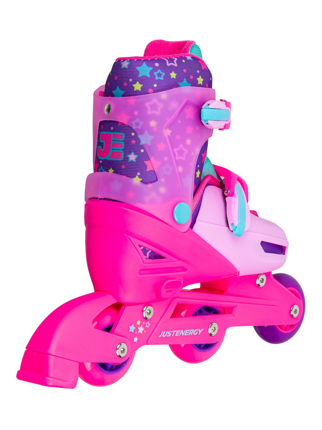 Раздвижные роликовые коньки Justenergy JE-SK-P580-50 Pink (антистресс сквиш лапка в подарок)