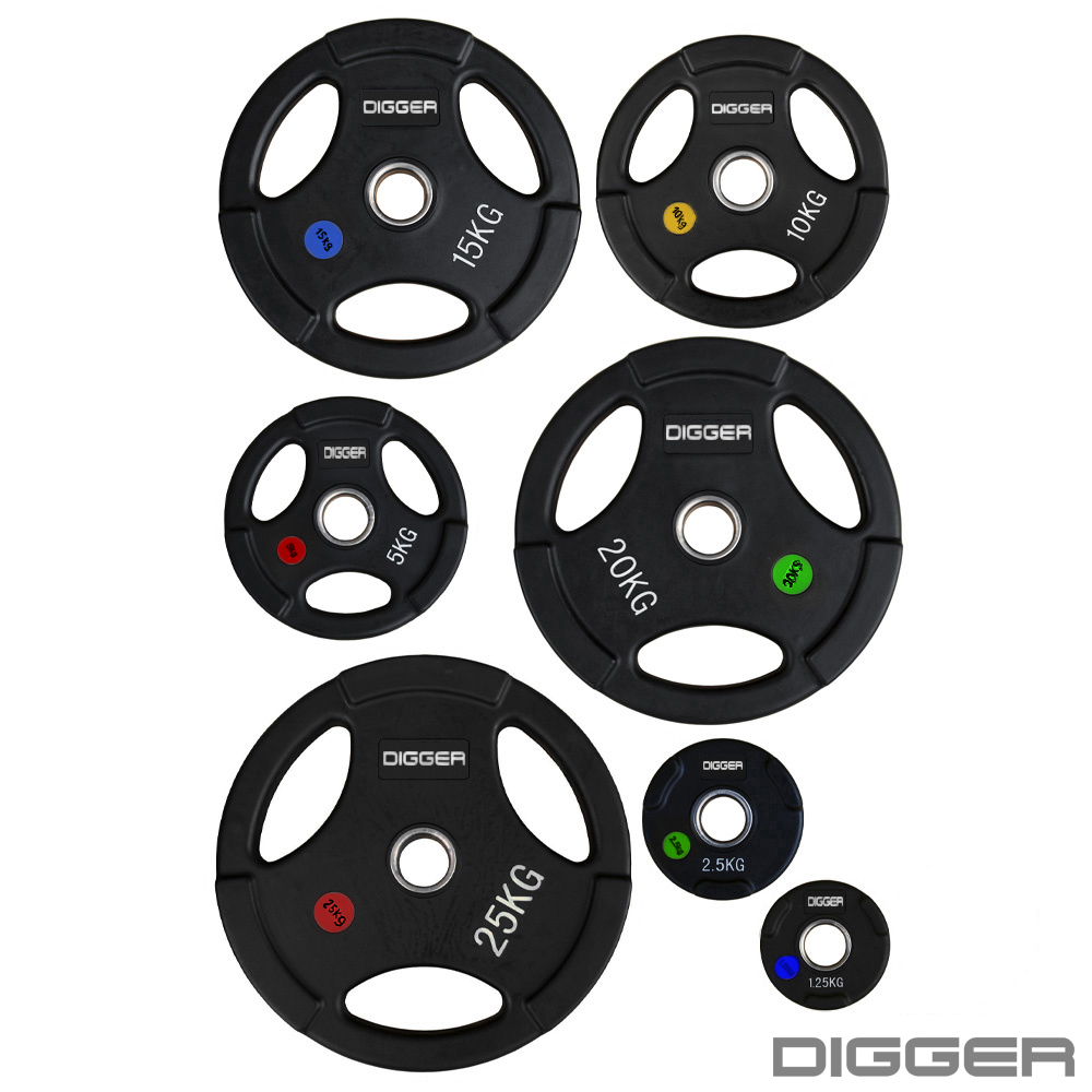 Диск олимпийский обрезиненный 3-х хватовый 15кг Hasttings Digger HD51C1C-15