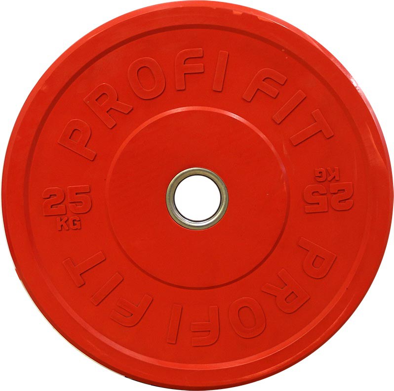 Диск для штанги каучуковый, цветной, d51 25кг Profi-Fit