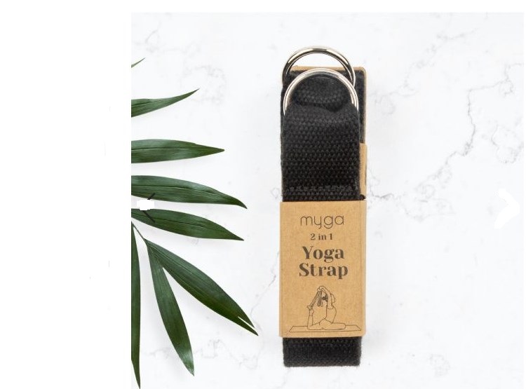 Ремень для йоги 180 см Yoga Belt and Sling 2 in 1 Myga RY1132 черный