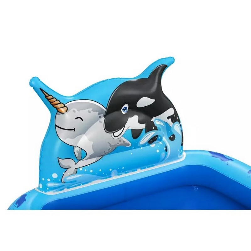 Детский надувной бассейн 134х131x73см, 84 л, от 2 лет Bestway Polar Pals, с игрушками 53156