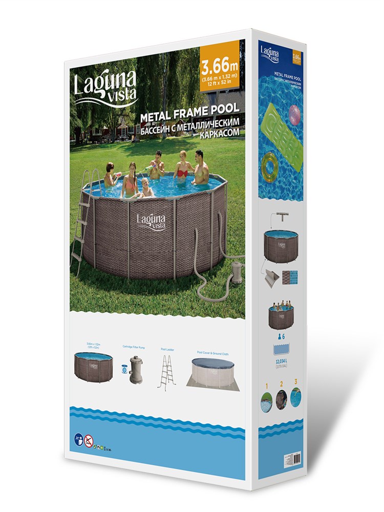 Каркасный бассейн, круглый 366х132 см (комплект) Laguna vista Р20-1252-Р