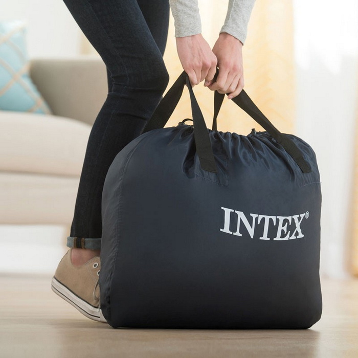 Надувная кровать Intex Headboard Airbed 152х236х86см со спинкой 64448