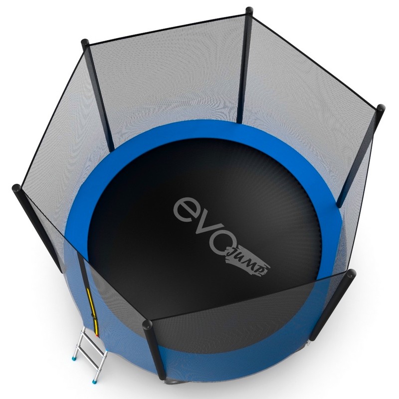 Батут с внешней сеткой и лестницей EVO Jump External 10ft+ нижняя сеть, синий