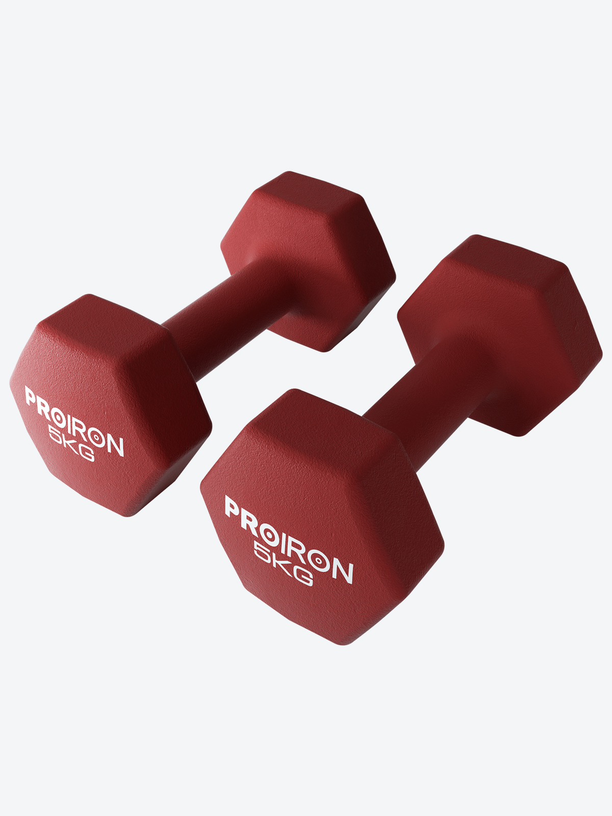 Гантели неопреновые гексагональные 2шт по 5кг PROIRON Г2050НГ