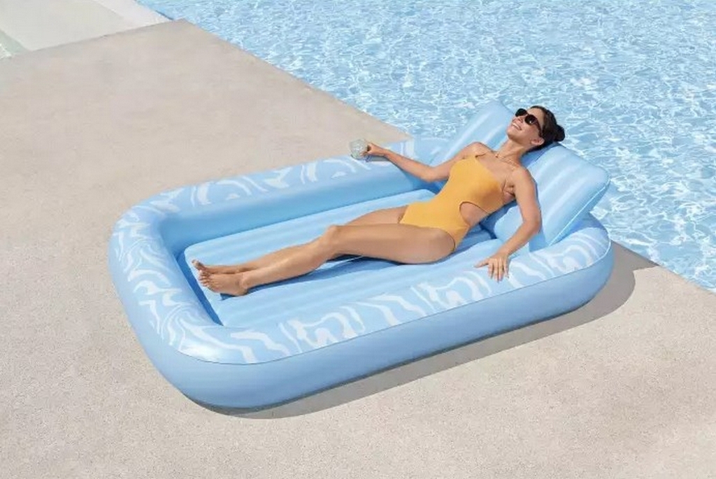 Надувно шезлонг 214х155см, до 100 кг Bestway Sun-Kissed Tanning Lounge, с подушкой, подстаканник 43838