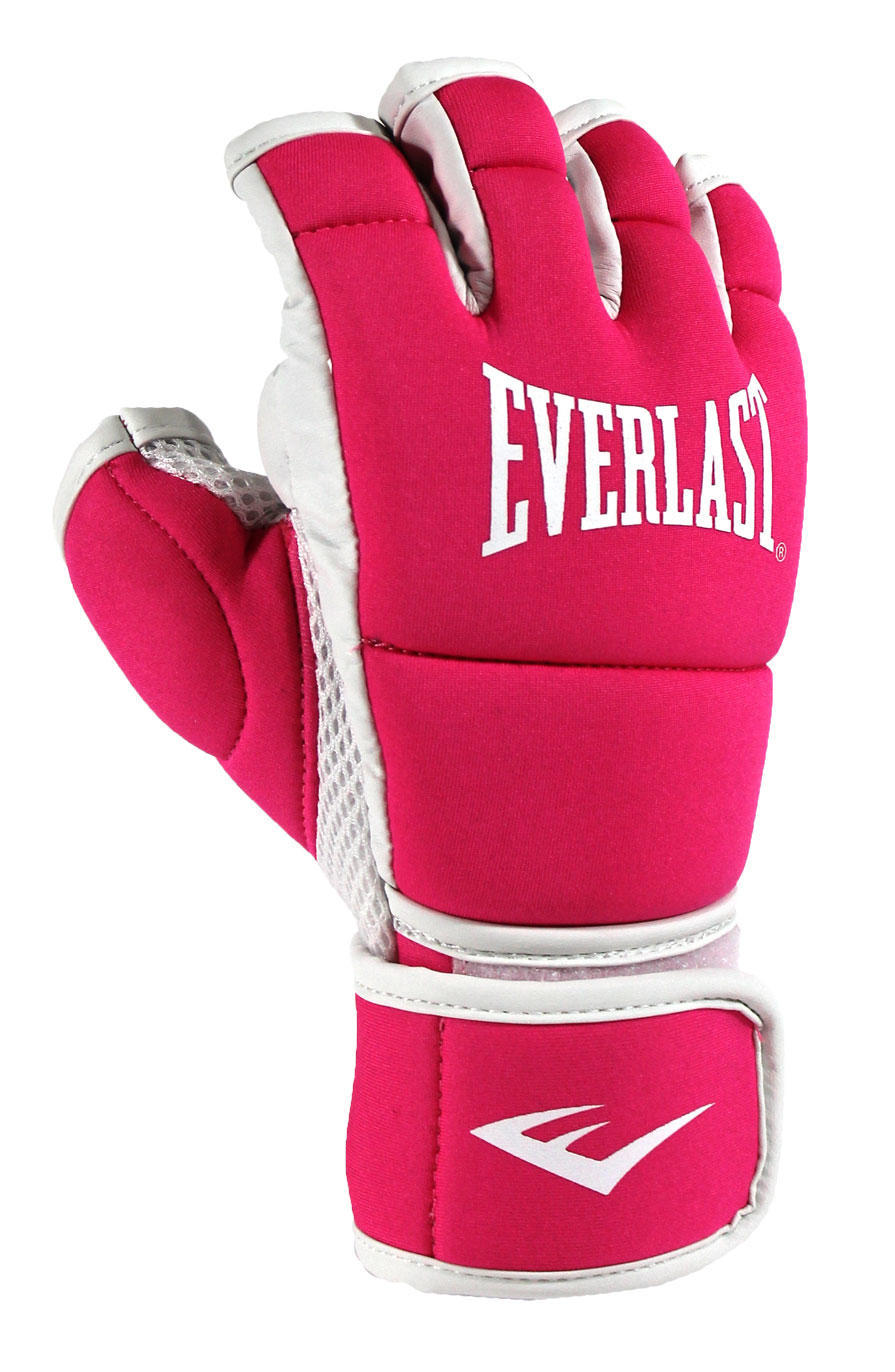 Перчатки тренировочные L-XL\SM Everlast Core Kickboxing P00002934\P00002935 черный\розовый