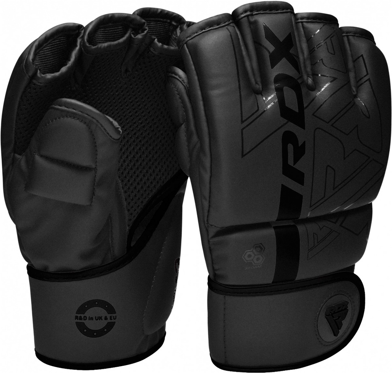 Перчатки тренировочные RDX Grappling F6 GGR-F6MB черный матовый