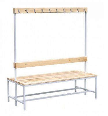 Скамейка для раздевалок двусторонняя с вешалками 161x150x63 Atlet