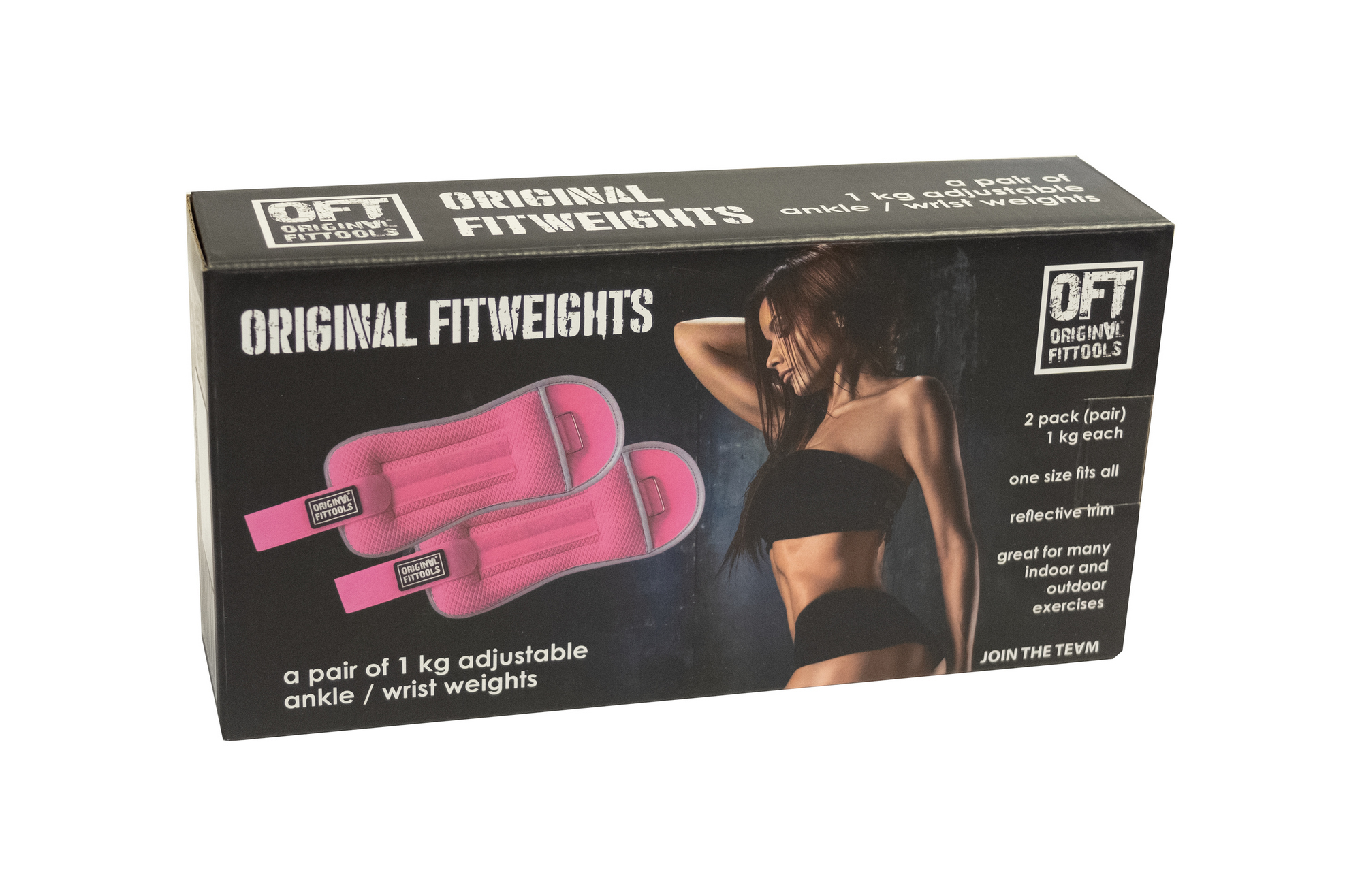 Комплект утяжелителей весом 1 кг (пара) розовые Original Fit.Tools FT-AW01-FP