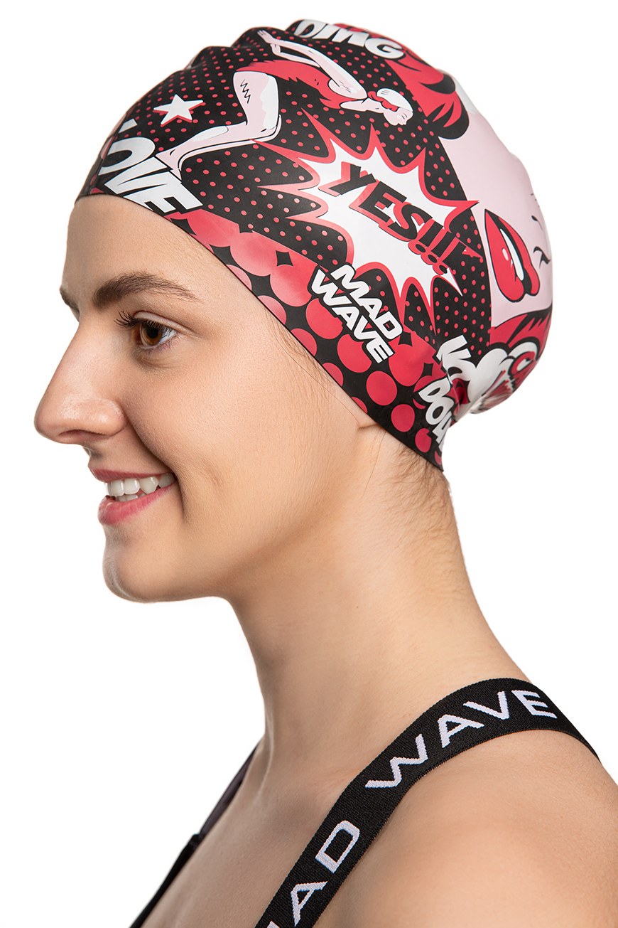 Силиконовая шапочка Mad Wave Pop-art M0554 22 0 05W красный