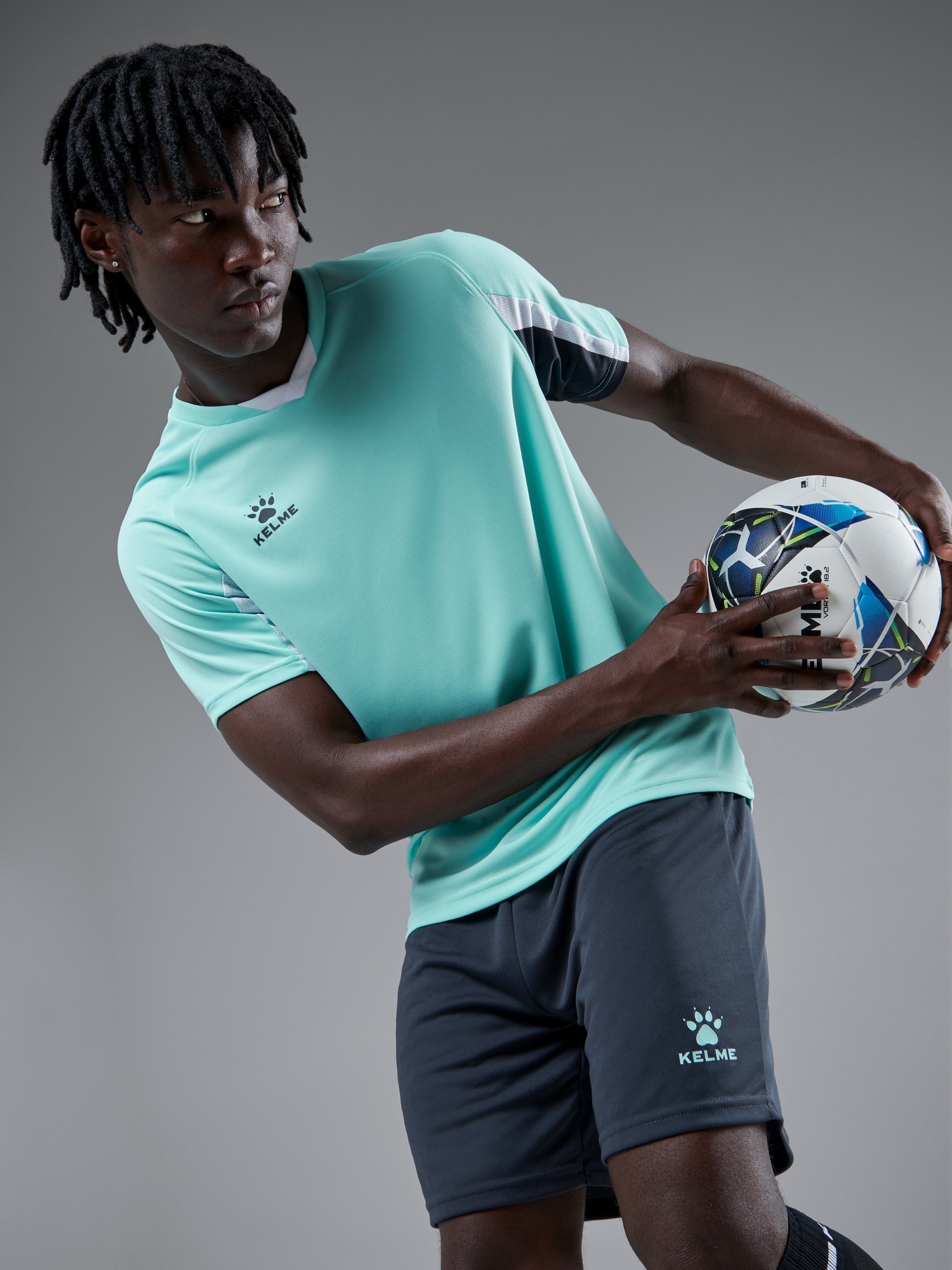 Футбольная форма Kelme Short-Sleeved Football Suit 8251ZB1002-328 Teal\Black