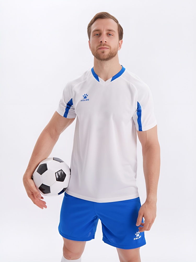 Футбольная форма Kelme Short-Sleeved Football Suit 8251ZB1002-100 White\Blue