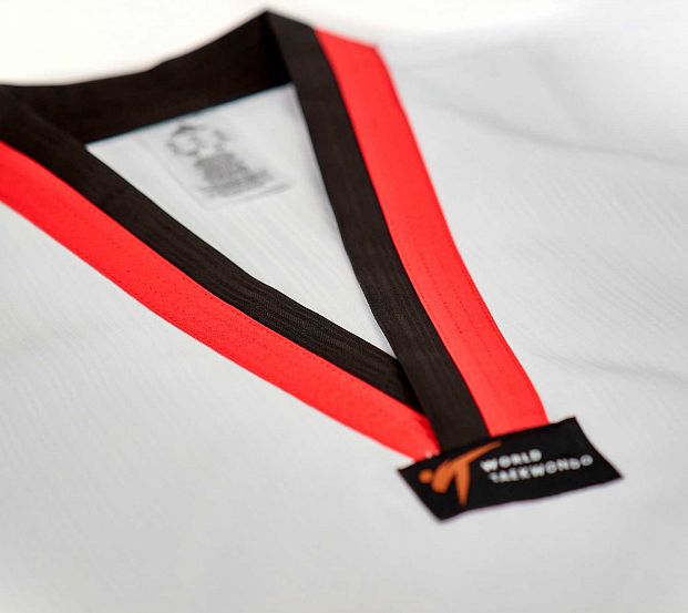 Добок для тхэквондо Adidas WT Adi-Start adiTS01 белый с красно-черным воротником