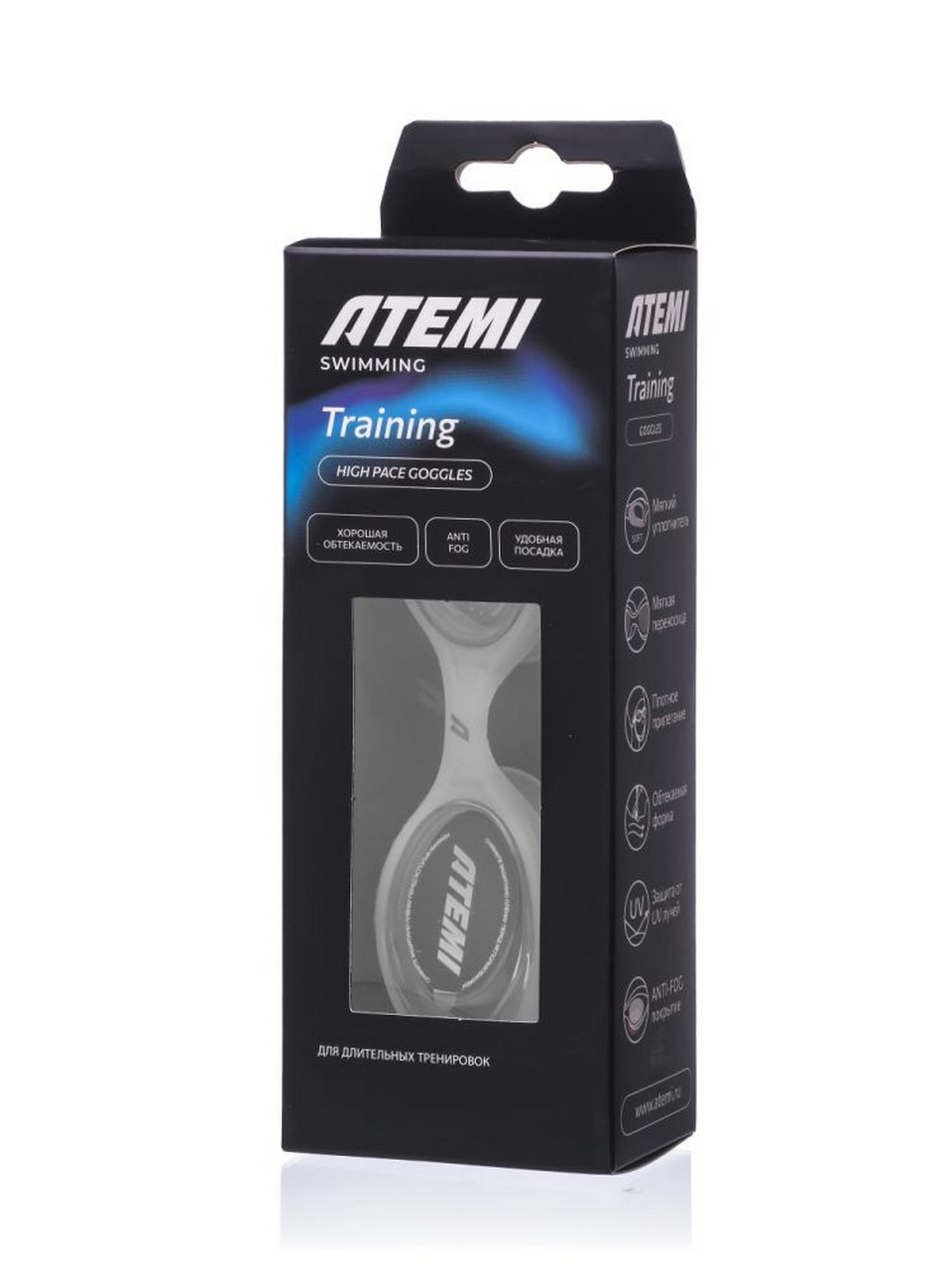 Очки для плавания Atemi High Pace THP1BK Черный