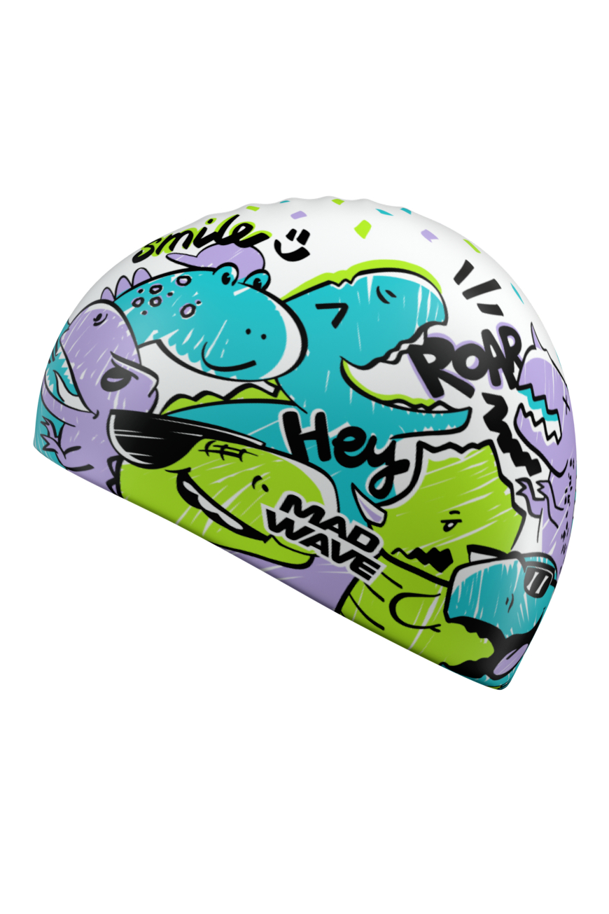 Юниорская силиконовая шапочка Mad Wave Dinos fun M0575 19 0 00W