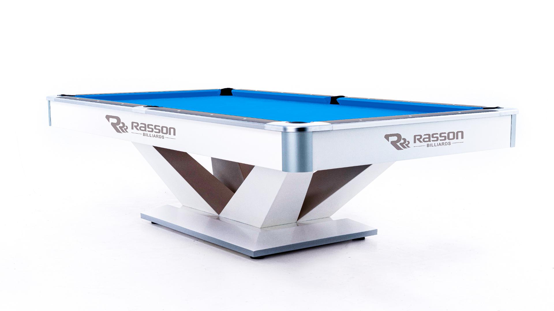 Бильярдный стол для пула Rasson Billiard Victory II Plus 8 ф (белый) с плитой 55.300.08.1