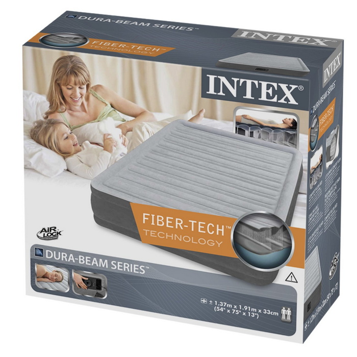 Надувная кровать Intex Comfort-Plush 99х191х33см, встроенный насос 220V 67766