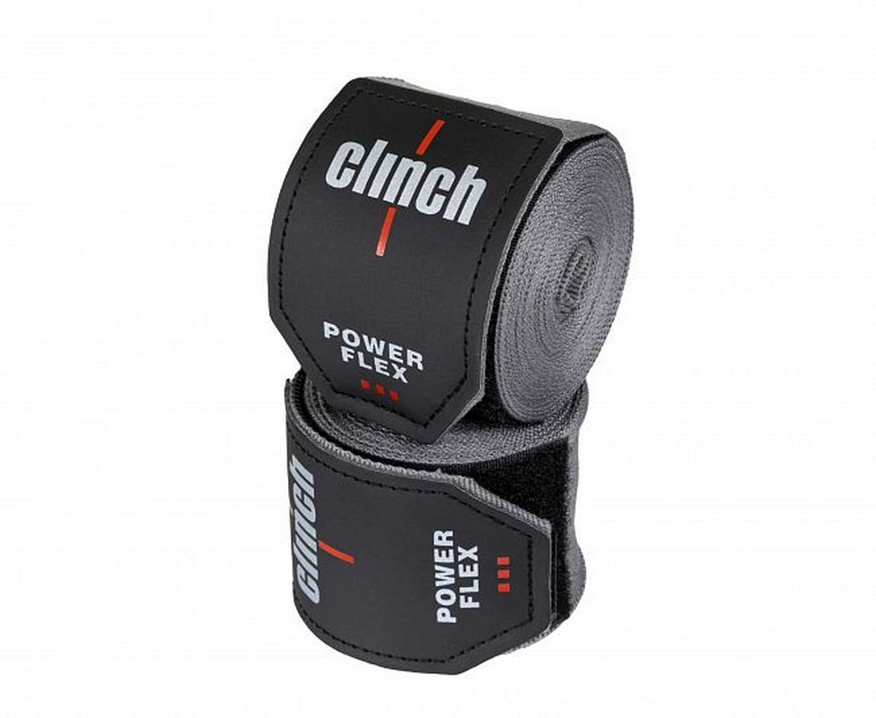 Бинты боксерские 350см Clinch Boxing Hand Wrap Power Flex C239 серый